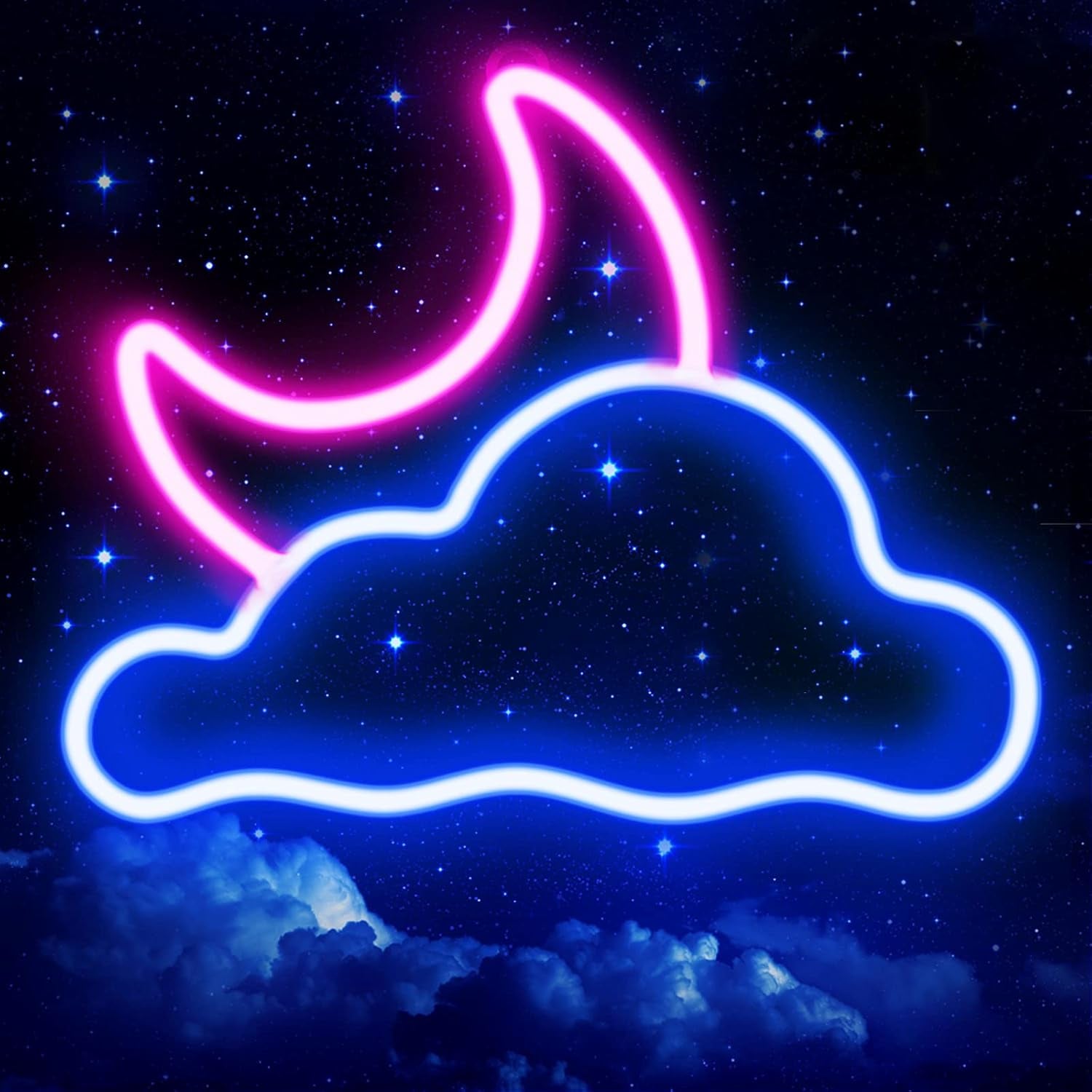 Neon Sign - Cloud and Moon Led Neon Light