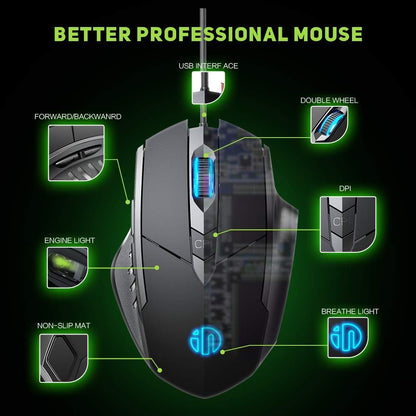 Wired Mouse with 6 Button Silent Click
