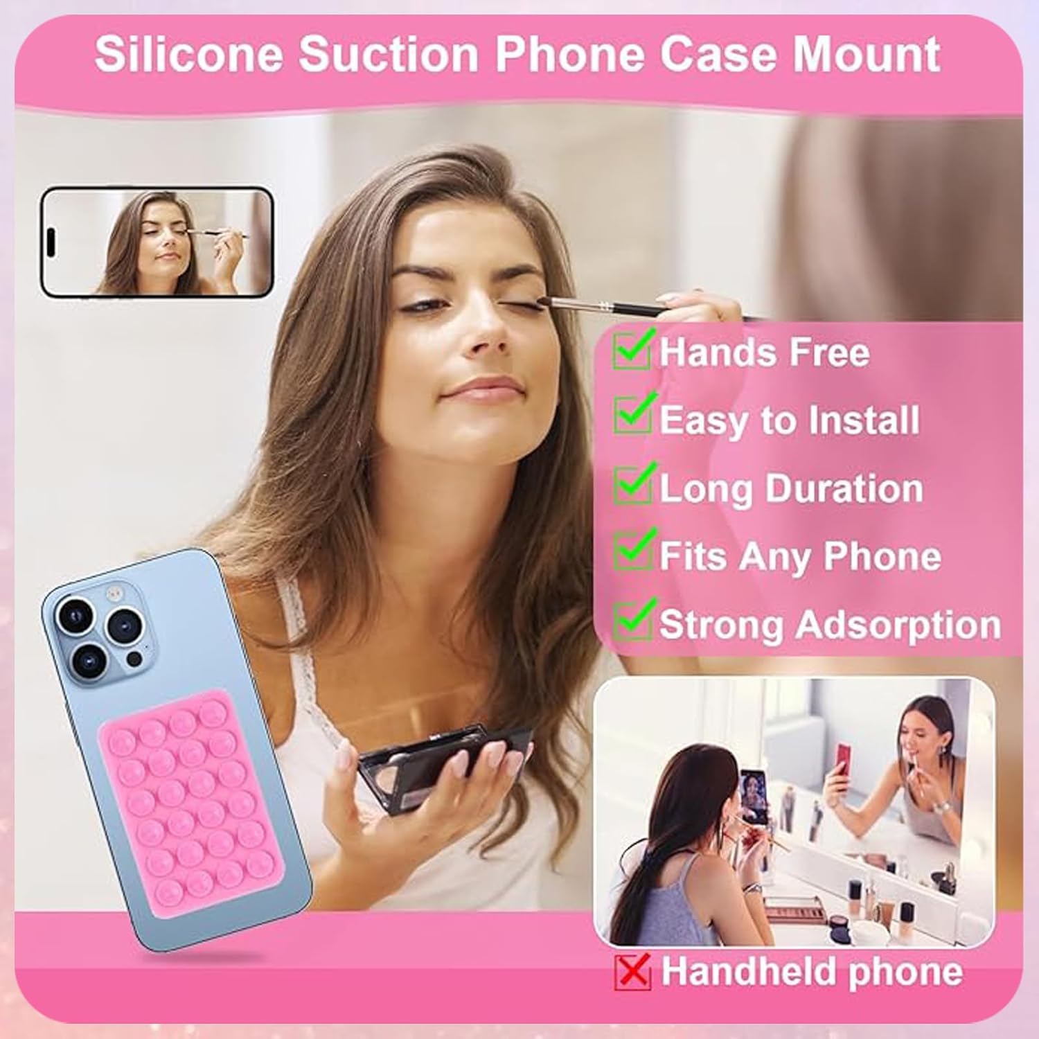 2PCS Silicon Suction Phone Case Mount