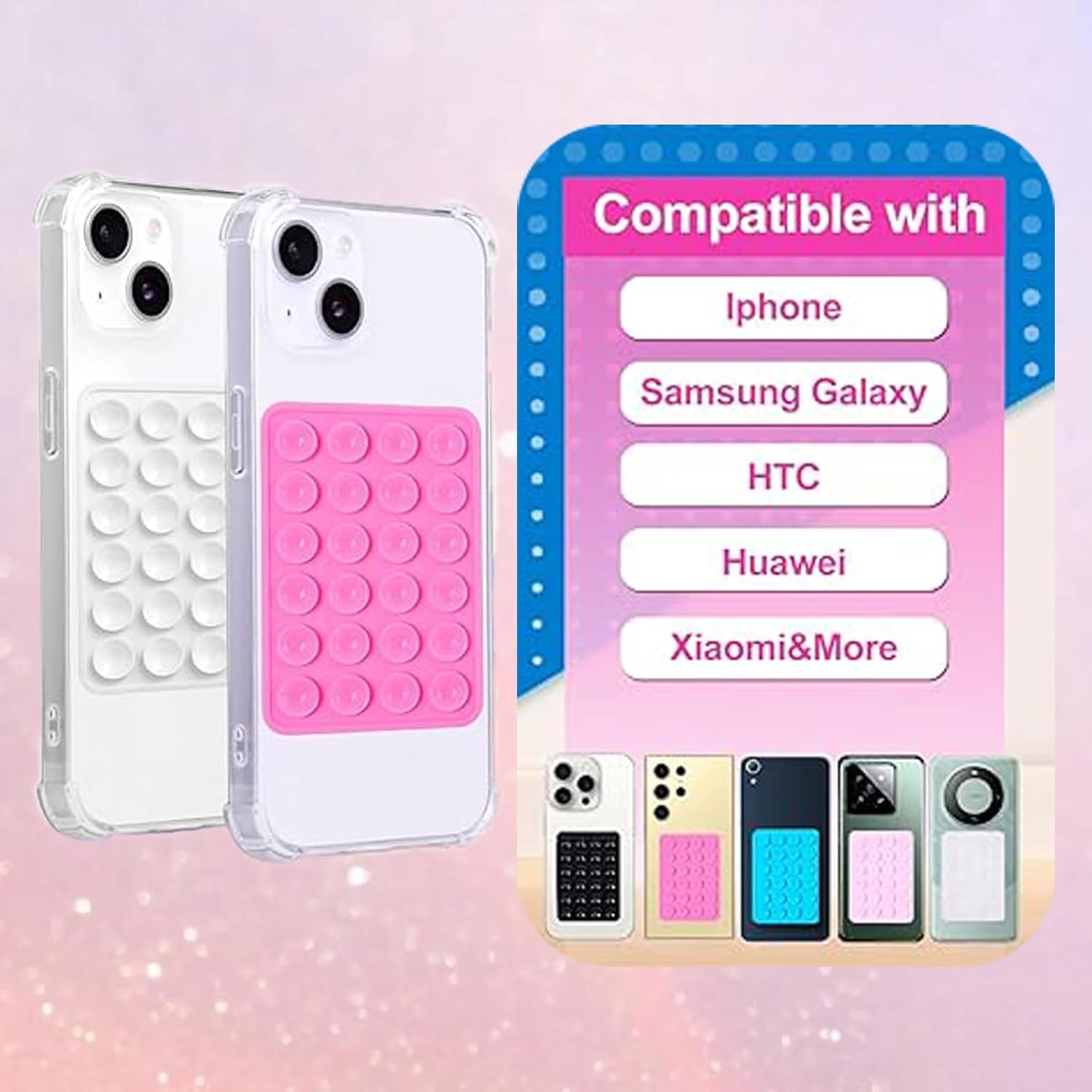 2PCS Silicon Suction Phone Case Mount