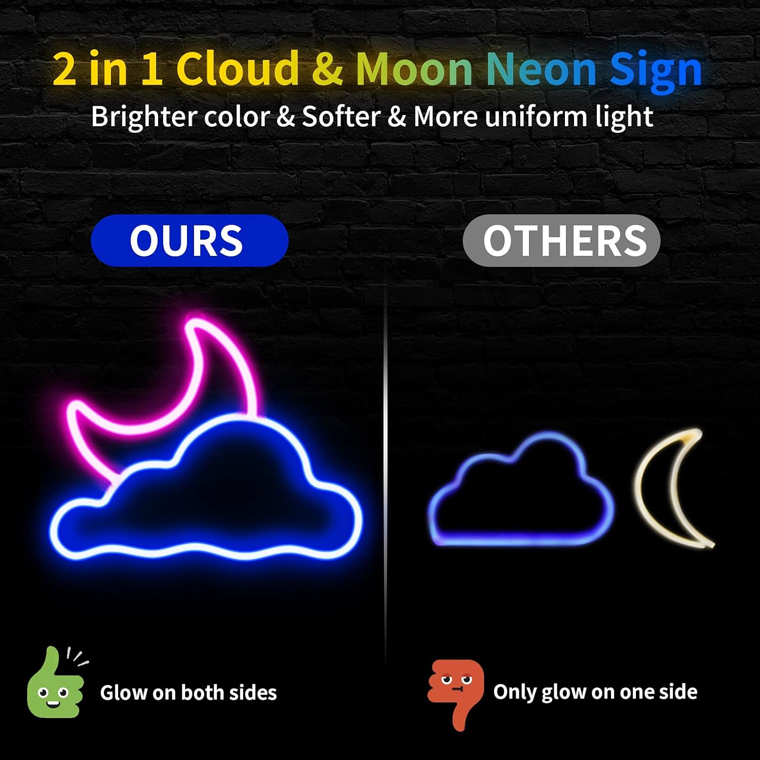 Neon Sign - Cloud and Moon Led Neon Light