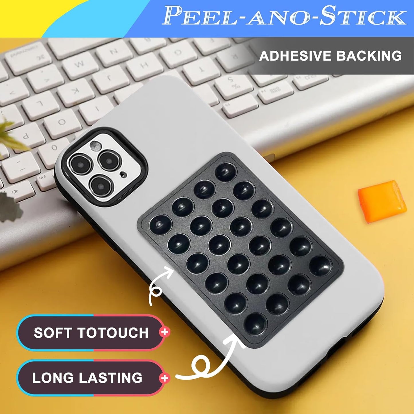 3PACK Silicon Suction Phone Case Black