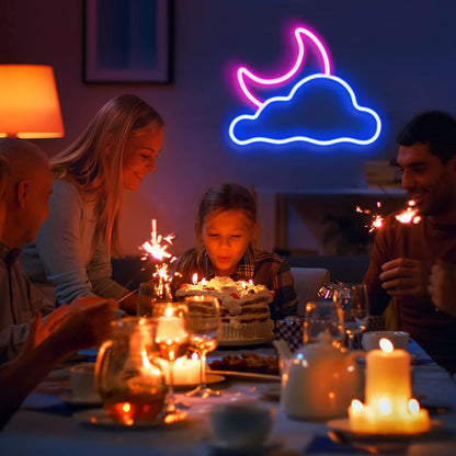 Neon Sign - Cloud and Moon Led Neon Light
